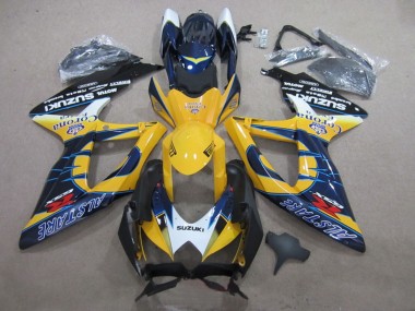 Best 2008-2010 Suzuki GSXR 600 Motorcycle Fairings - White Yellow Blue Alstare Corona Extra UK