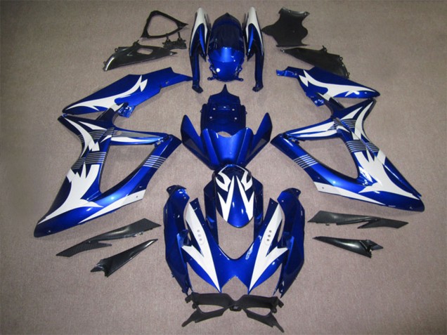 2008-2010 Suzuki GSXR 600 Motorcycle Fairings - White Blue UK
