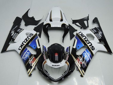 Best 2001-2003 Suzuki GSXR 750 Motorcycle Fairings - White Blue Glossy Black Viru UK