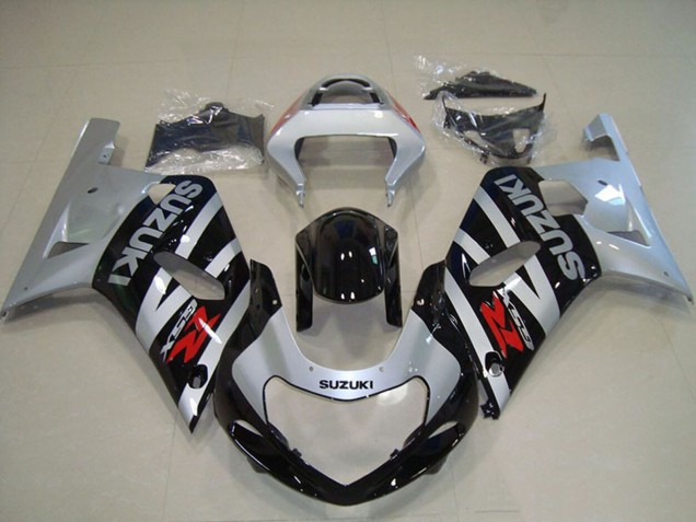 2001-2003 Suzuki GSXR 750 Motorcycle Fairings - Silver Glossy Black UK