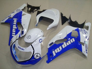 Best 2001-2003 Suzuki GSXR 750 Motorcycle Fairings - White Blue Jordan UK