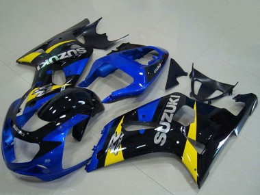 Best 2001-2003 Suzuki GSXR 750 Motorcycle Fairings - Blue Yellow Glossy Black UK