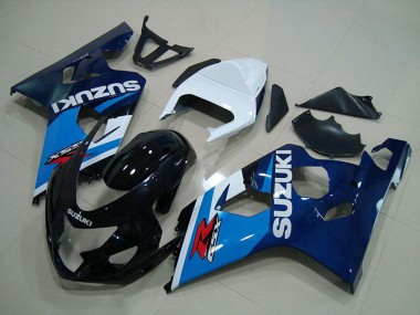 Best 2004-2005 Suzuki GSXR 750 Motorcycle Fairings - White Blue Glossy Black UK