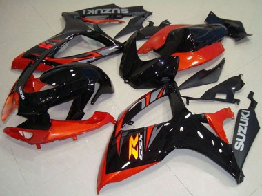 Best 2006-2007 Suzuki GSXR 750 Motorcycle Fairing - Orange Glossy Black UK