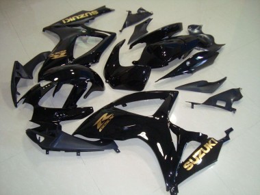 Best 2006-2007 Suzuki GSXR 750 Motorcycle Fairings - Glossy Black Gold Decal UK