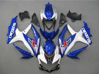Best 2008-2010 Suzuki GSXR 750 Motorcycle Fairing - White Silver Blue Black UK