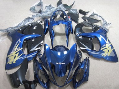 Best 2008-2020 Suzuki GSXR 1300 Hayabusa Motorcycle Fairings - Blue White Gold Decal UK