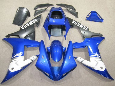 Best 2002-2003 Yamaha YZF R1 Motorcycle Fairings - Blue White Matte Black UK