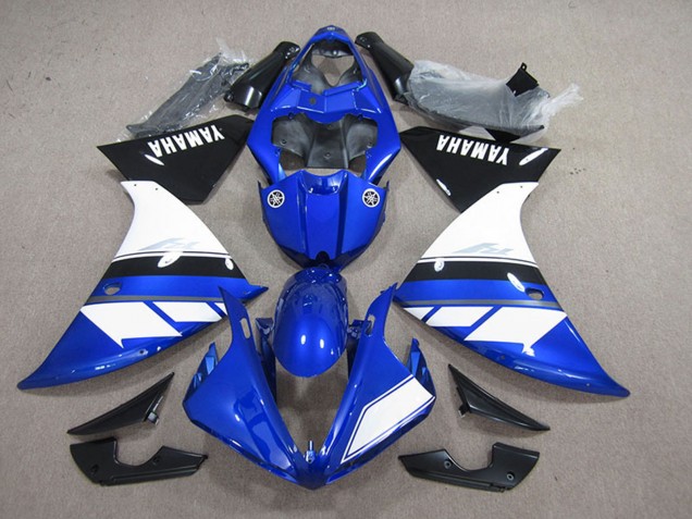 2012-2014 Yamaha YZF R1 Motorcycle Fairing - Blue White Glossy Black UK