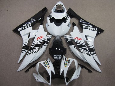 Best 2006-2007 Yamaha YZF R6 Motorcycle Fairings - White Glossy Black Motul UK