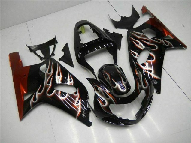 Black 2001-2003 Suzuki GSXR 600/750 Motorcycle Fairing Kits & Plastic