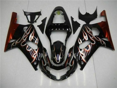 Black 2001-2003 Suzuki GSXR 600/750 Motorcycle Fairing Kits & Plastic