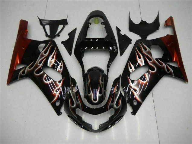 Black 2001-2003 Suzuki GSXR 600/750 Motorcycle Fairing Kits & Plastic