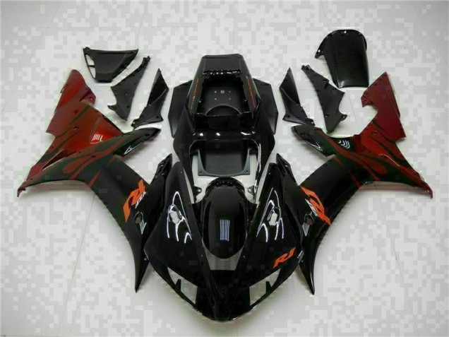 Black 2002-2003 Yamaha YZF R1 ABS Fairings