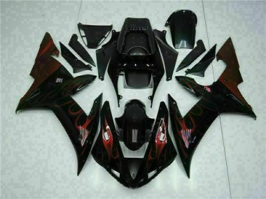 Black 2002-2003 Yamaha YZF R1 Full Motorcycle Fairing Kits