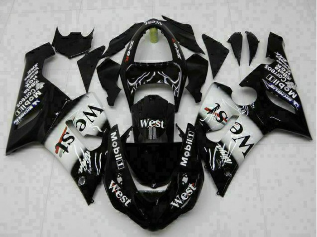 Black 2005-2006 Kawasaki ZX6R Motorcycle Fairings Black 2005-2006 Kawasaki ZX6R Motorcycle Fairings