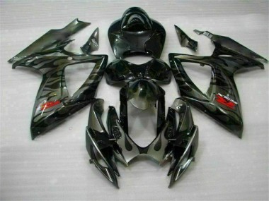 Black 2006-2007 Suzuki GSXR 600/750 Motorcycle Fairing Kits & Plastic