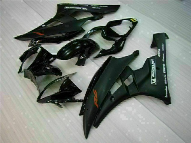 Black 2006-2007 Yamaha YZF R6 Full Motorcycle Fairing Kits