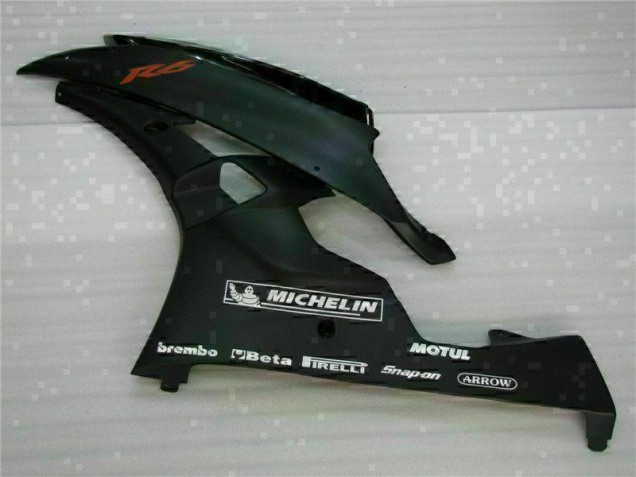 Black 2006-2007 Yamaha YZF R6 Full Motorcycle Fairing Kits
