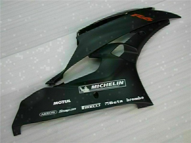 Black 2006-2007 Yamaha YZF R6 Full Motorcycle Fairing Kits