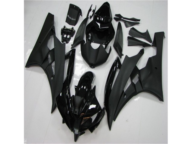 Black 2006-2007 Yamaha YZF R6 Motorcycle Fairing Black 2006-2007 Yamaha YZF R6 Motorcycle Fairing