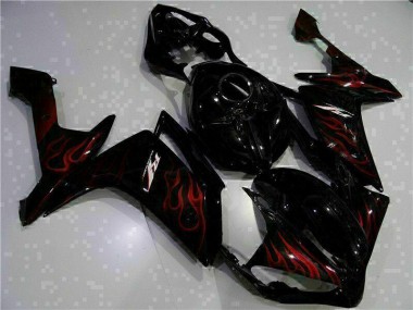 Black 2007-2008 Yamaha YZF R1 Motorcycle Fairings