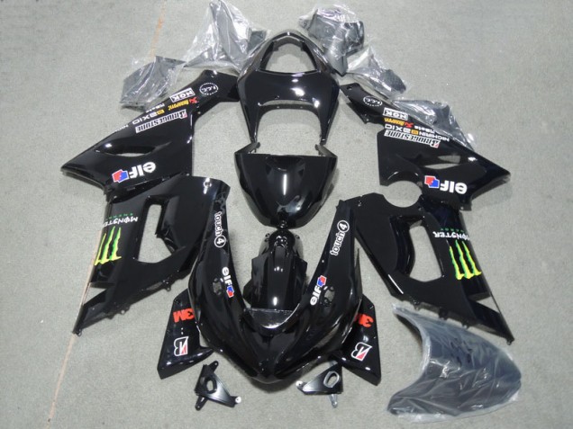 Black 3M Touch4 Monster 2005-2006 Kawasaki ZX6R Motorcycle Fairings Black 3M Touch4 Monster 2005-2006 Kawasaki ZX6R Motorcycle Fairings