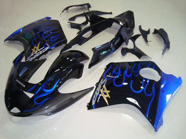 Black Blue Flame 1996-2007 Honda CBR1100XX Blackbird Motorcycle Fairings Black Blue Flame 1996-2007 Honda CBR1100XX Blackbird Motorcycle Fairings