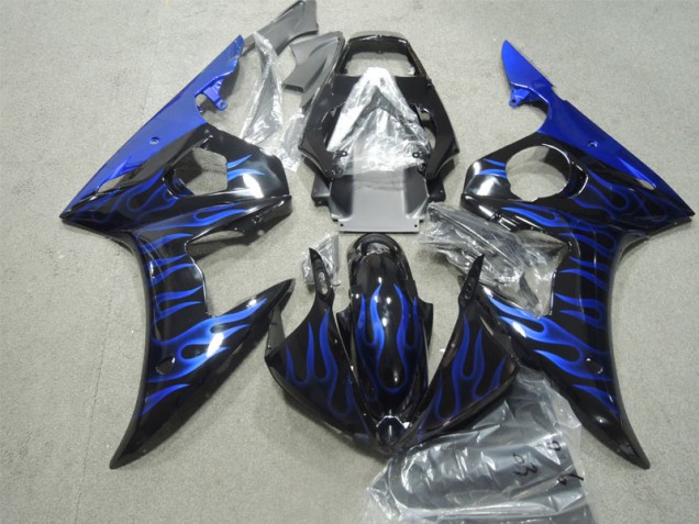 Black Blue Flame 2003-2005 Yamaha YZF R6 Motorcycle Fairing Black Blue Flame 2003-2005 Yamaha YZF R6 Motorcycle Fairing