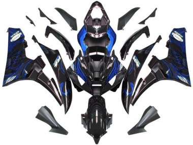 Black Blue Flame 2006-2007 Yamaha YZF R6 Motorcycle Fairings