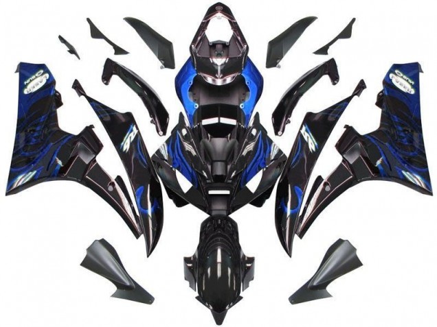 Black Blue Flame 2006-2007 Yamaha YZF R6 Motorcycle Fairings Black Blue Flame 2006-2007 Yamaha YZF R6 Motorcycle Fairings