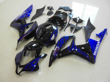 Black Blue Flame 2007-2008 Honda CBR600RR Motorcycle Fairings