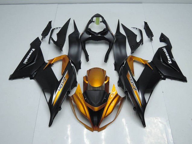 Black Gold 2013-2018 Kawasaki ZX6R Motorcycle Fairing Black Gold 2013-2018 Kawasaki ZX6R Motorcycle Fairing
