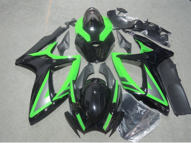 Black Green 2006-2007 Suzuki GSXR 600 Motorcycle Fairing Black Green 2006-2007 Suzuki GSXR 600 Motorcycle Fairing