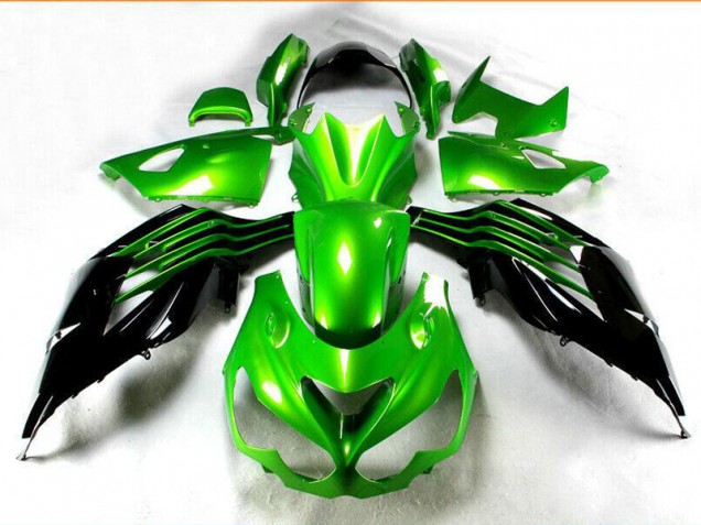 Black Green 2012-2021 Kawasaki ZX14R ZZR1400 Motorcycle Fairing Black Green 2012-2021 Kawasaki ZX14R ZZR1400 Motorcycle Fairing