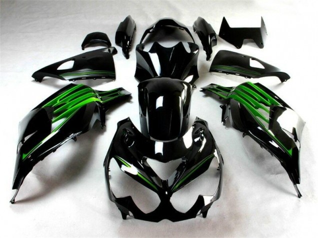Black Green 2012-2021 Kawasaki ZX14R ZZR1400 Motorcycle Fairings Black Green 2012-2021 Kawasaki ZX14R ZZR1400 Motorcycle Fairings