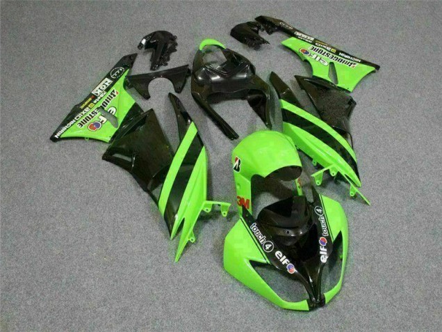 Black Green 3M Touch4 2009-2012 Kawasaki ZX6R Motorcycle Fairings Black Green 3M Touch4 2009-2012 Kawasaki ZX6R Motorcycle Fairings