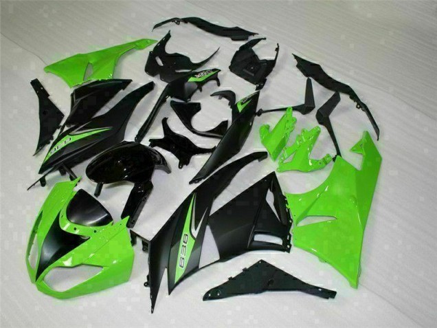 Black Green 636 2009-2012 Kawasaki ZX6R Motorcycle Fairings Black Green 636 2009-2012 Kawasaki ZX6R Motorcycle Fairings