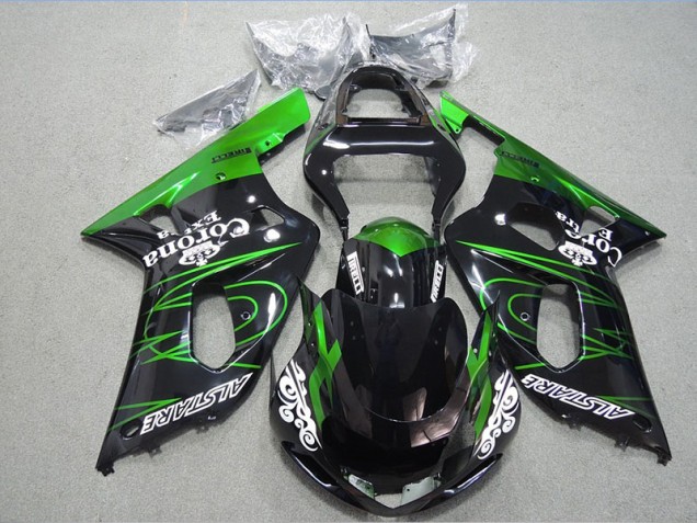 Black Green Corona Extra 2001-2003 Suzuki GSXR 600 Motorcycle Fairings Black Green Corona Extra 2001-2003 Suzuki GSXR 600 Motorcycle Fairings