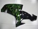 Black Green Flame 2006-2007 Kawasaki ZX10R Motorcycle Fairings Black Green Flame 2006-2007 Kawasaki ZX10R Motorcycle Fairings