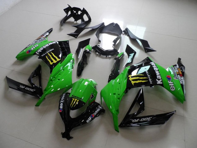 Black Green Monster 2013-2016 Kawasaki ZX300R Motorcycle Fairings Black Green Monster 2013-2016 Kawasaki ZX300R Motorcycle Fairings