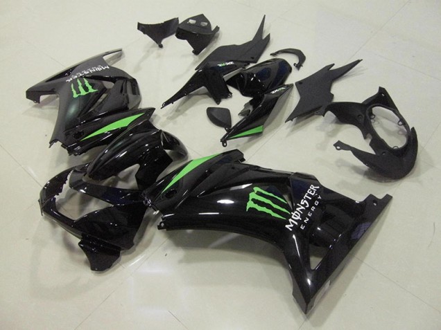 Black Green Monster Energy 2008-2012 Kawasaki ZX250R Motorcycle Fairings Black Green Monster Energy 2008-2012 Kawasaki ZX250R Motorcycle Fairings
