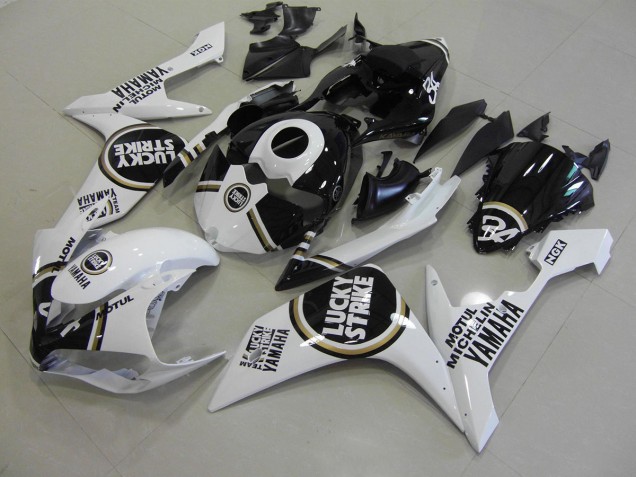 Black Lucky Strike 2007-2008 Yamaha YZF R1 Motorcycle Fairings