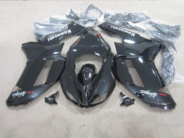 Black Ninja 636 2007-2008 Kawasaki ZX6R Motorcycle Fairings Black Ninja 636 2007-2008 Kawasaki ZX6R Motorcycle Fairings