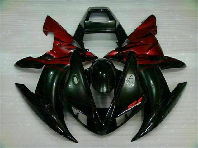 Black Red 2002-2003 Yamaha YZF R1 Motorcycle Fairing Black Red 2002-2003 Yamaha YZF R1 Motorcycle Fairing