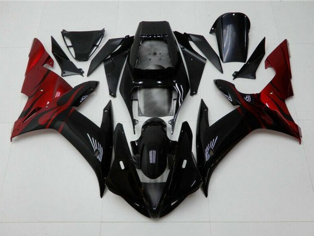 Black Red 2002-2003 Yamaha YZF R1 Motorcycle Fairings Black Red 2002-2003 Yamaha YZF R1 Motorcycle Fairings