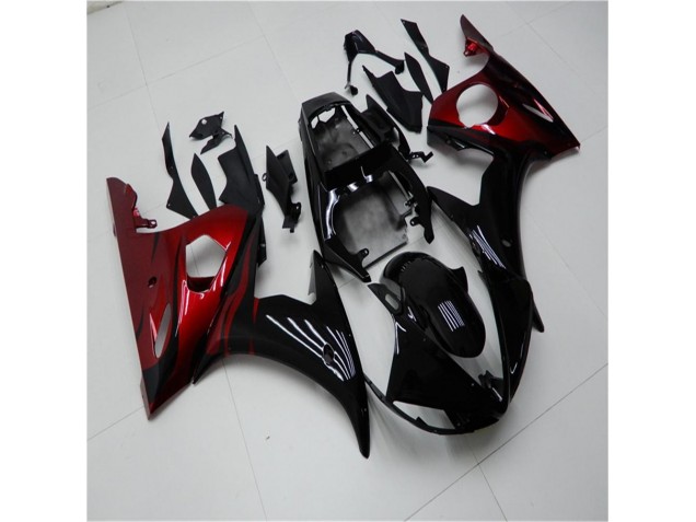 Black Red 2003-2005 Yamaha YZF R6 Motorcycle Fairings