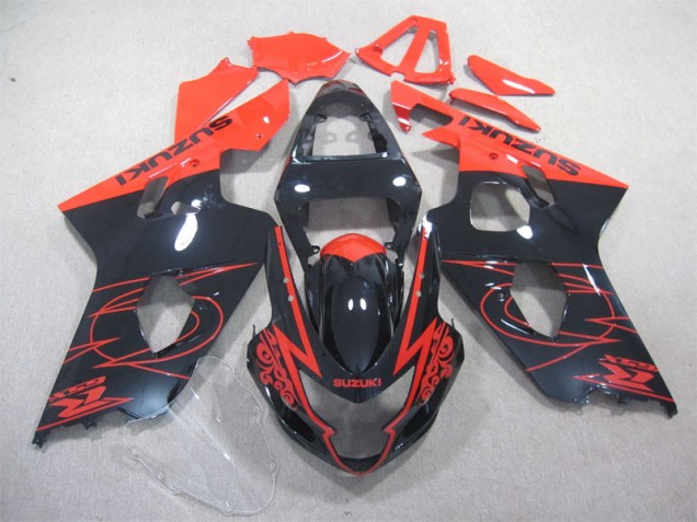 Black Red 2004-2005 Suzuki GSXR 600 Motorcycle Fairings Black Red 2004-2005 Suzuki GSXR 600 Motorcycle Fairings