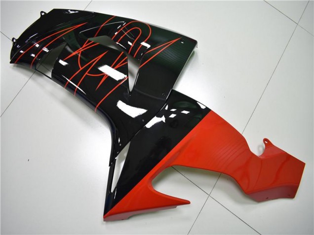 Black Red 2006-2007 Kawasaki ZX10R Motorcycle Fairings