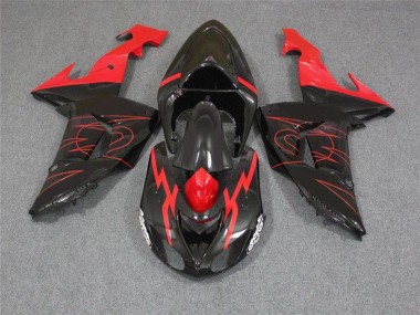 Black Red 2006-2007 Kawasaki ZX10R Motorcycle Fairings